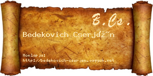 Bedekovich Cserjén névjegykártya